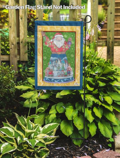 Discover Jim Shore, Jim Shore Santa with Train Garden Flag, Outdoor Flag, Exclusive Premium Fabric, Christmas