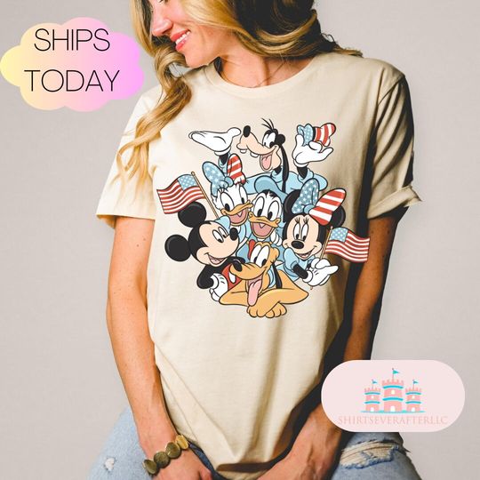 Discover Mouse and Friends T-Shirt, American Mouse Shirt, Patriotic Mouse Tee, Retro Mouse Design Tee