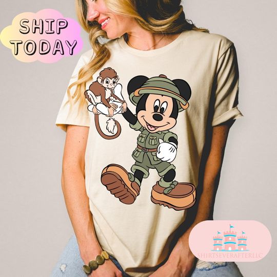 Discover Mickey Mouse safari shirt, Mickey animal, Animal Kingdom themed Disney trip shirt for kids and adults, Safari shirt, animal kingdom shirt,