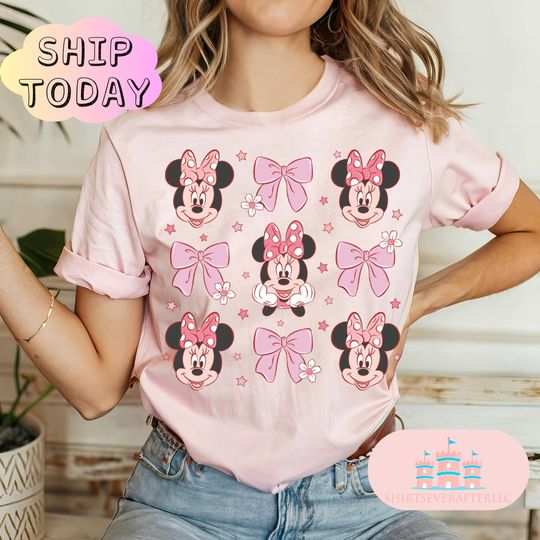 Discover Disney Minnie Coquette T-Shirt, WDW Disneyland Minnie Girl Trip Tee