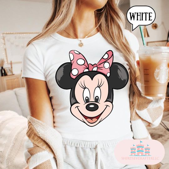 Discover Vintage Minnie Baby Tee, Magic Kingdom Baby T-Shirt, Womens Park Crop Top