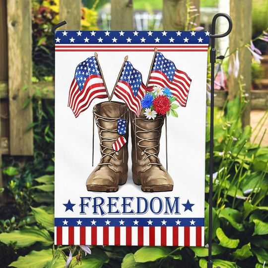 Discover Happy Independence Day Garden Flag, US Veteran Flag, Remembrance Veteran Day Garden Flag, Decor for Garden Backyard Lawn, Veteran Gift