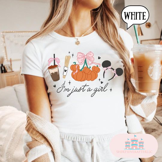 Discover Fall Just a Girl Baby Tee, Magic Kingdom Baby Tee, Women's Park Crop Top