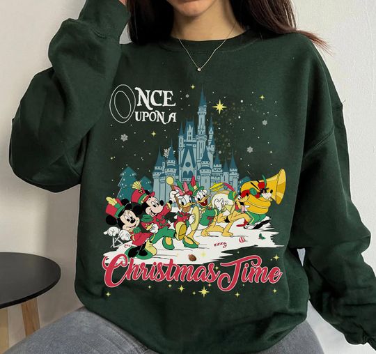 Discover Disney Mickey's Once Upon A Christmastime Parade Shirt, Mickey's Very Merry Christmas Party 2025, Disneyland Christmas Family Matching Gifts