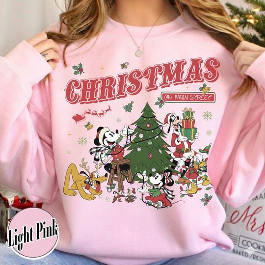 Discover Mickey and Friends Christmas On Main Street T-Shirt, Mickey's Very Merry Christmas Party 2025, Disneyland Christmas Matching Family Shirt