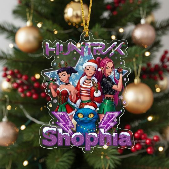 Discover Personalized Huntrix Christmas Ornament, Kpop Demon Hunter Ornament, Demon Hunter Ornament, KPOP Fan Gift