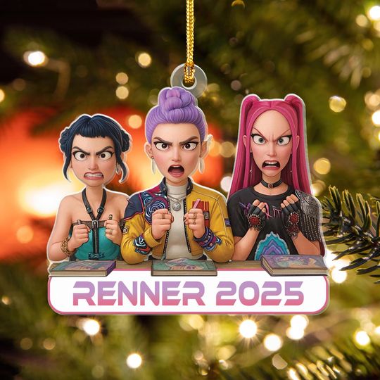 Discover Custom Funny Huntrix Christmas Acrylic Ornament, Custom Kpop Demon Hunter Holo Ornament, Decor Acrylic Ornament, Christmas Gift