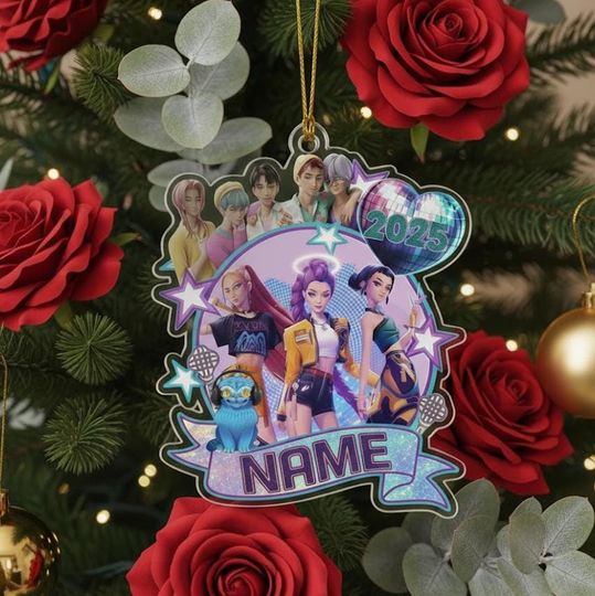 Discover Custom Kpop Demon Hunter Ornament, Huntrix Christmas Ornament, K Pop Christmas Ornaments,  Custom KPDH Christmas Ornament, Mira Rumi Zoey
