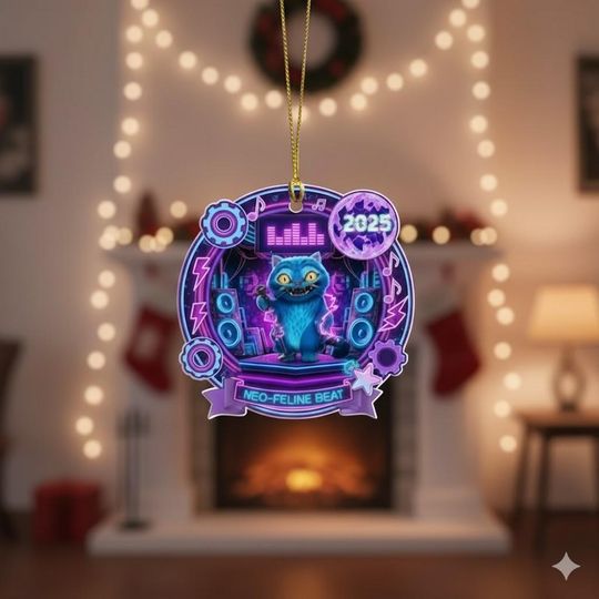 Kpop Demon Hunters Ornament, Personalized Huntrix Christmas Ornament, Derpy Tiger Christmas Ornament, Xmas Gifts For Kpop Fan