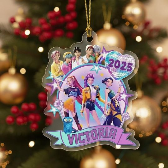 Discover Personalized Kpop Demon Hunter Ornament, K Pop Christmas Ornaments, Hunters Ornament, KPDH Huntrix Ornament, Saja Boys Christmas Ornament