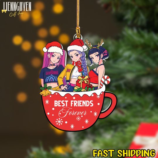 Discover Personalized Huntrix Christmas Ornament, Custom Kpop Demon Hunter Ornament, Custom KPDH Christmas Ornament, Saja Boys Ornament