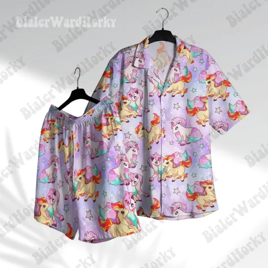 Discover Galarian Ponyta Hawaiian Shirt Fire Type Aloha Shirt Anime Hawaii Shirt