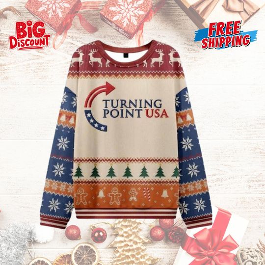 Charlie Kirk Turning Point USA Ugly Christmas Sweater, A True Patriot Charlie Kirk Christmas Ugly Sweater, Human Rights Xmas Sweater