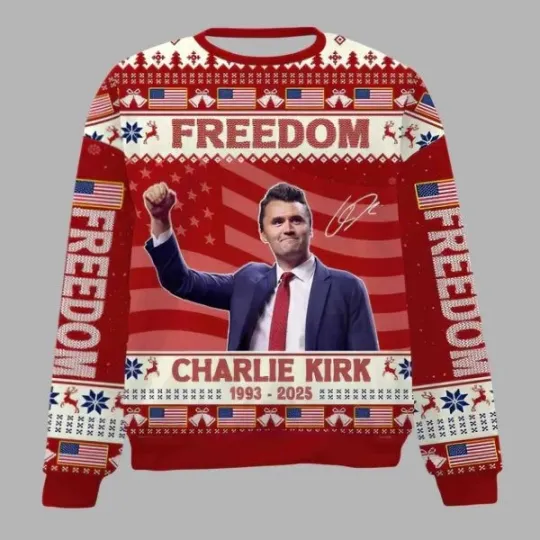 Freedom Charlie Kirk Ugly Christmas Sweater
