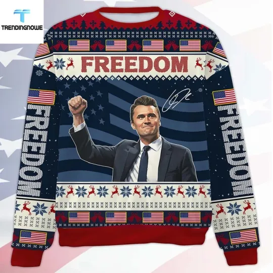 Charlie Kirk Freedom Turning Point Usa Ugly Christmas Sweater 2025