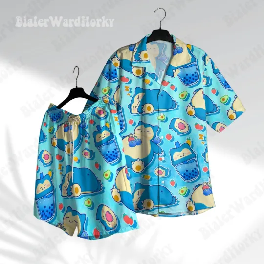 Discover Sn Lax Fruit Tea Hawaiian Shirt, Chill Aloha Beach Shirt, Anime Hawaiian Short Sleeve Shirt