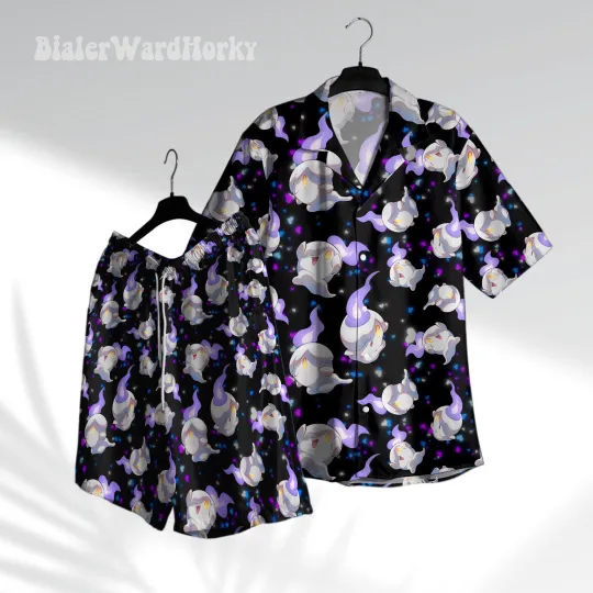 Discover Litwick Dark Hawaiian Shirt, Cute Ghost-Themed Aloha Shirt