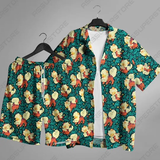 Growlithe Hawaiian Shirt Hisuian Growlithe Button-Up Shirt