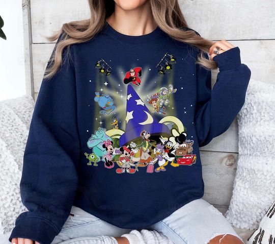 Discover Disney Hollywood Studios Mickey and Friends Sweatshirt, Mickey Sorcerer's Hat Hollywood Tower, Disney Toy Story Sweatshirt, Disney Family Trip Sweatshirt