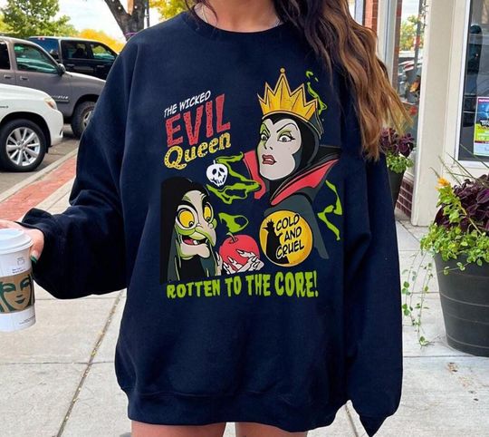 Discover Disney Villain The Wicked Evil Queen Snow White and 7 Dwafts Sweatshirt, Disney Princess Snow White Sweatshirt, Disneyland Family Matching Sweatshirt