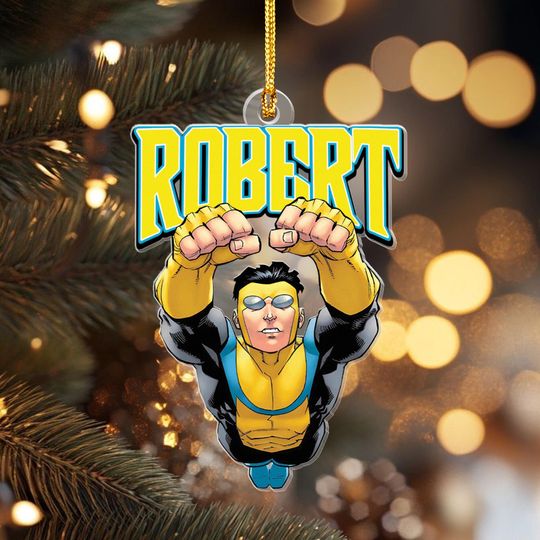 Discover Custom Invincible Superhero Christmas Acrylic Ornament, 1 Side Invincible Mark Custom Huntrix Ornament, Decor Acrylic Ornament
