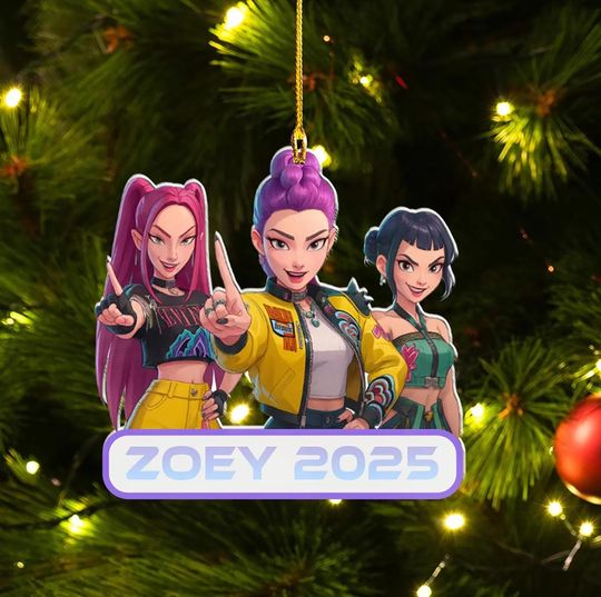 Discover Custom Huntrix Kpop Demon Hunter Christmas Ornament, Kpop Movie 2025 Holiday Acrylic Ornament, Mira, Rumi, Joey Ornament, Huntrix Fan Gifts