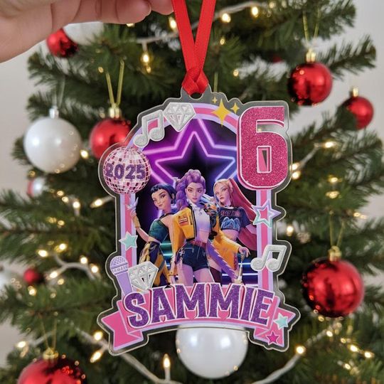 Personalized Huntrix Birthday Ornament, Kpop Demon Hunter Ornament, Huntrix Demon Birthday Ornament, Kpop Ornament, Gift for Kpop Fan