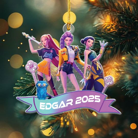 Discover Personalized Huntrix Demon Hunter Ornament, Custom Name Huntrix Ornament, Ornament Huntrix Fan, Trending 2025 Xmas Decor, Mira, Rumi, Joey