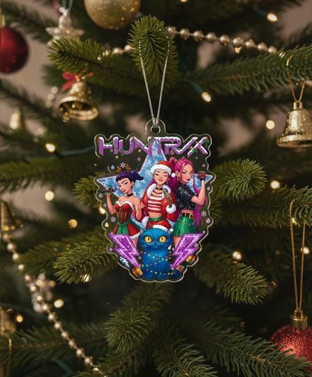 Discover Huntrix Demon Hunter Christmas Arcylic Ornament, Custom Kpop Idol Demon Hunter Ornament, 2025 Christmas Ornament, Saja Girls Ornament