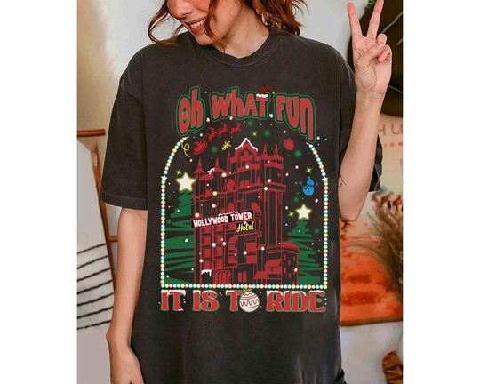 Discover Disney Hollywood Studios Oh What Fun It Is To Ride Christmas T-Shirt, Disney Jollywood Nights Trip T-Shirt,  Disney Family Xmas Holiday