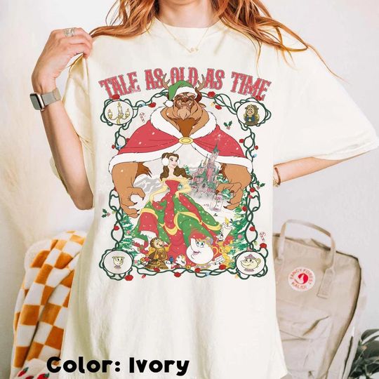 Discover Disney Tale As Old As Time Beauty and The Beast Christmas Shirt, Disney Princess Belle Christmas Sweater, Disneyland Princess Girl Xmas Trip