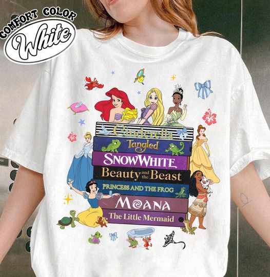 Discover Disney Princess Movie Character VHS Tapes T-Shirt, Disney Besties Shirt, Disneyland Princess Girl Trip Shirt, Princess Cinde Moana Tee
