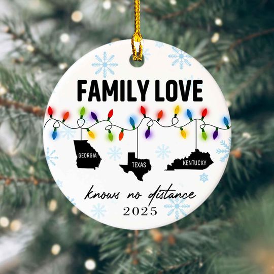 Custom Family Love Ornament, Family Love Knows No Distance Ornament