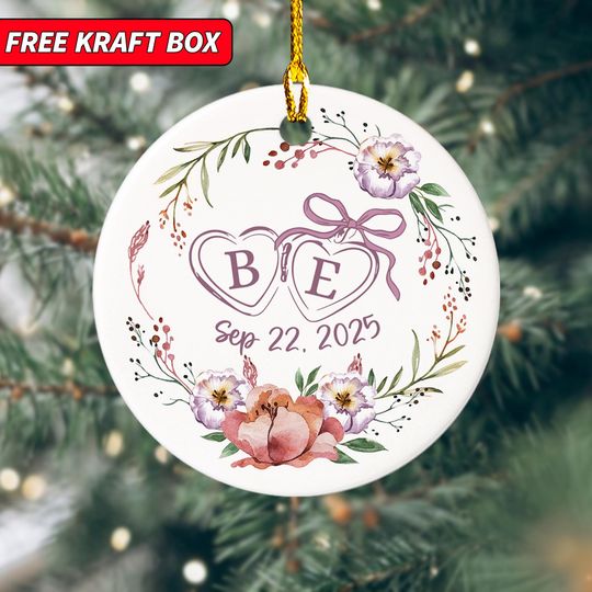 Discover Custom Locket Wedding Gift Ornament, Personalized Wedding Gift for Couple