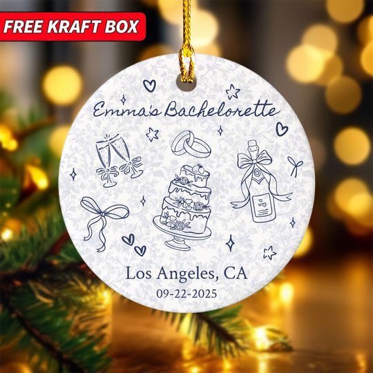 Discover Custom Bachelorette Gift Ornament, Nashville Bachelorette Party Ornament