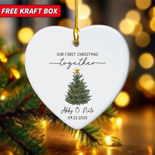 Discover Our First Christmas Married Ornament, Mr Mrs Ornament, Personalized Wedding Gift