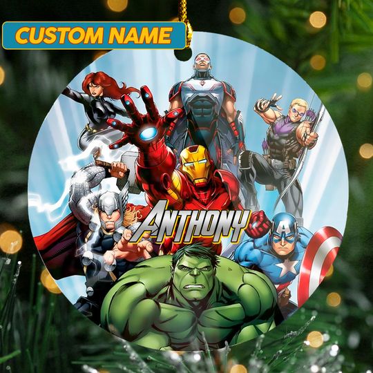 Discover Personalized Heroes Christmas Ornament, Custom Superhero 2025 Christmas Tree Decor