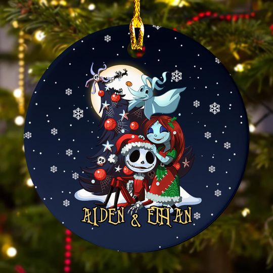 Discover Personalized Ornament Horror Characters In Winter, Nightmare Cartoon Movie Xmas Ornament