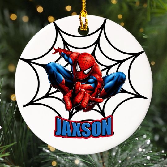 Discover Personalized Superhero Ornament, Spider Hero Movie Character Xmas Ornament