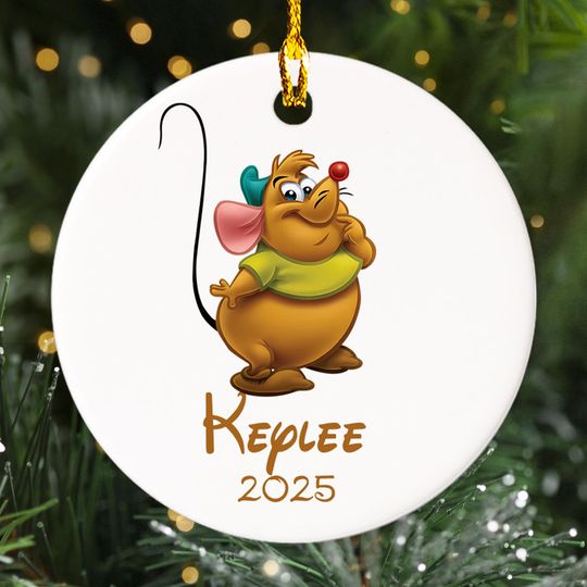 Personalized Gus Gus Ornament, Cinde Cartoon Character Xmas Ornament Fan Gift