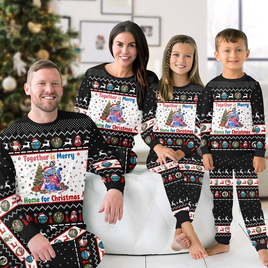 Discover Blue Tiger Family Christmas Pajamas, Demon Hunter Tiger Xmas Pajamas Set, Holiday Loungewear Gift