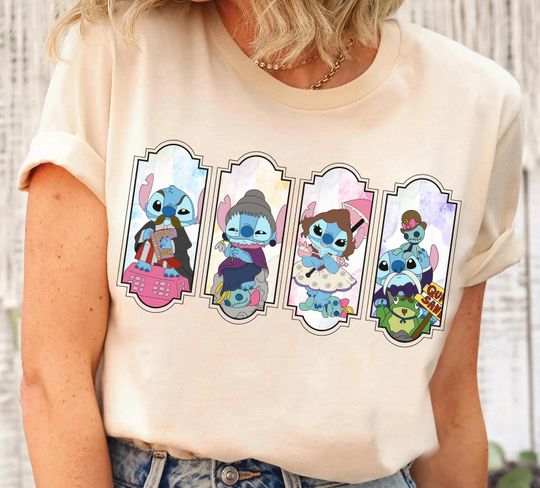Discover Disney Stitch Haunted Mansion Halloween T-Shirt, Stretching Room Funny Disney Disneyland Family Tee