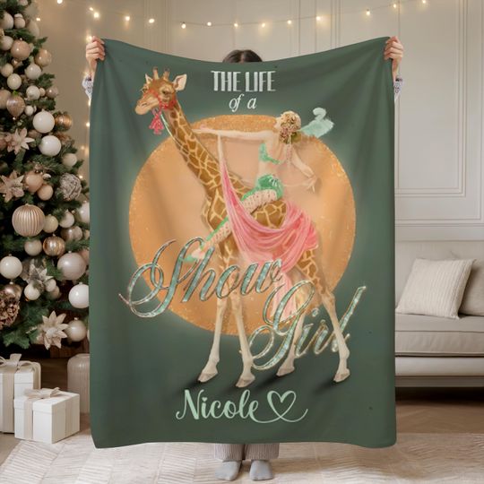 Discover Personalized Showgirl Blanket: Custom Merch Tour Concert Music Lover Throw, Cozy Soft Minky Sherpa