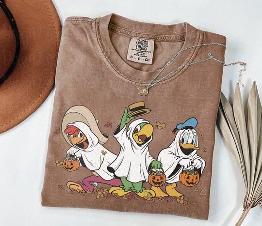 Discover Disney Three Caballeros Costume Ghost Trick Or Treat T-Shirt, Disneyland Halloween Family Matching shirt, Three Caballeros Halloween Shirt
