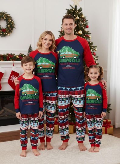 Griswold Family Christmas Pajamas, Holiday Vacation Pajamas Set, Xmas Family Gift