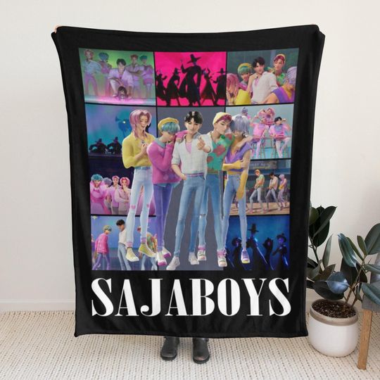 Discover Saja Boys Blanket, Custom Kpop Demon Huntrix Blanket, Kpop Fun Gift, Cozy K-Pop Demon Hunters Huntrix Blanket, Huntrix Blanket, Huntrix Fans