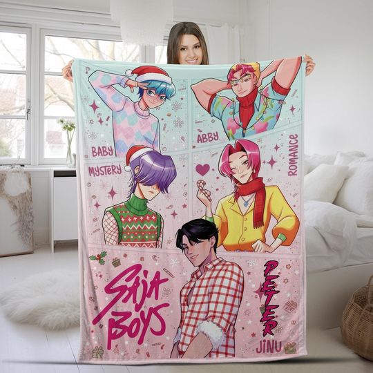 Discover Personalized Kpop Demon Hunters Blanket | Saja Boys Custom Soft Gift for Teen Girls | Cozy Anime Throw for Kpop Fans & Room Decor KDSE20