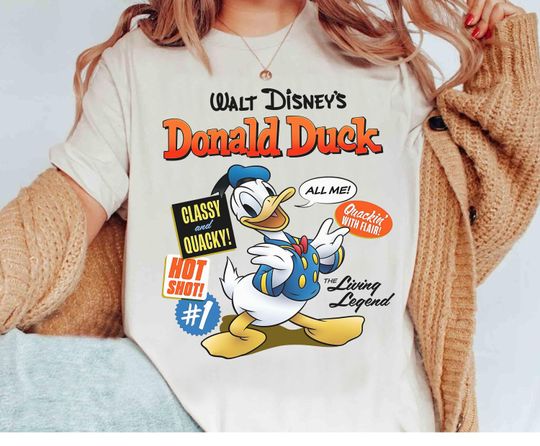 Discover Disney Donald Duck Classy and Quacky The Living Legend T-Shirt, Disney Trip Matching Family Shirt, Donald Duck Gifts, Disney Family Shirt