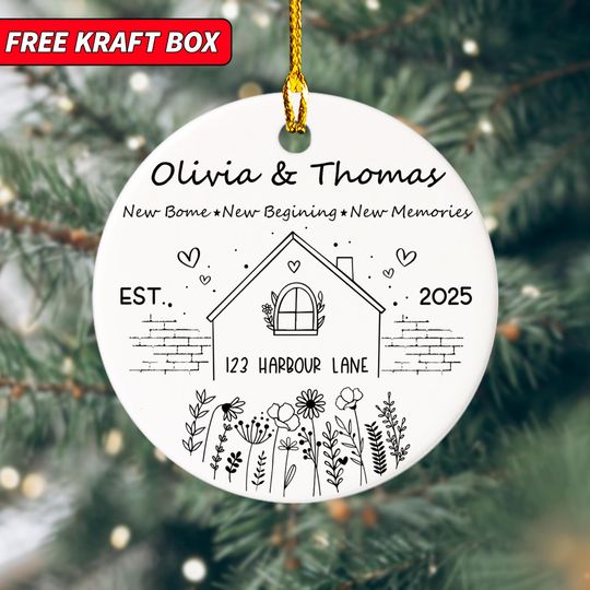 Discover Our First Christmas in Our New Home Ornament, New Home Ornament, First  Christmas Ornament 2025, Family Xmas Tree Hanging Gift