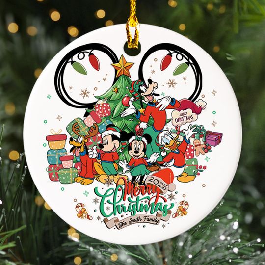 Discover Personalized Disney Family Ornament Christmas Gift, Personalized Mickey And Friends Trip Ornament, Magic Kingdom Mickey Mouse Ears Ornament